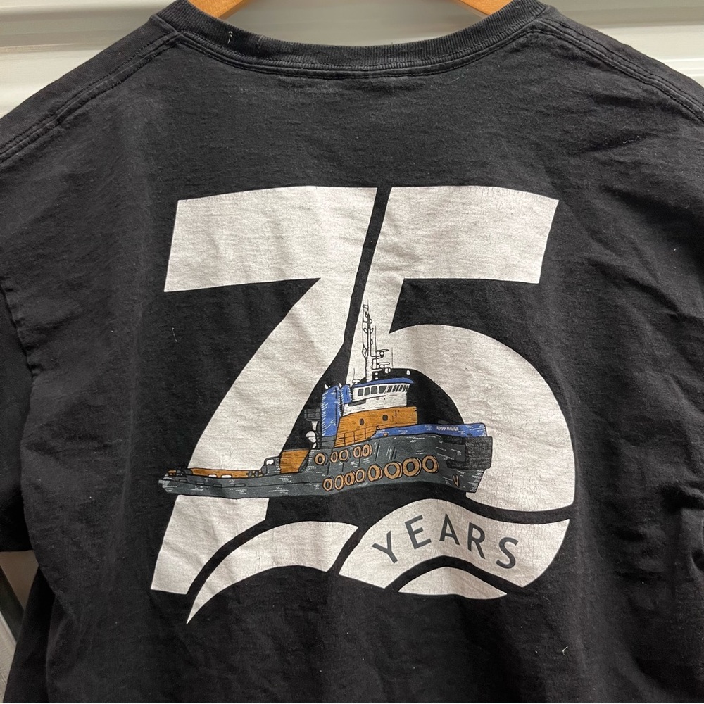 Western Tugboat 75th Anniversary Graphic Tee on Hanes Authentic Blank (L)